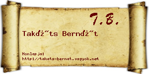 Takáts Bernát névjegykártya